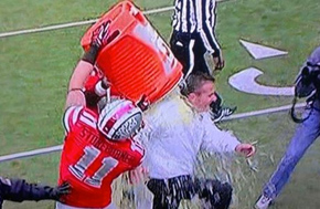 Urban Meyer gets a Gatorade shower after finishing 12-0