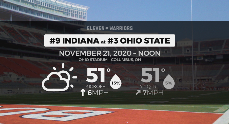 Game Day Weather Forecast The Rain Should Hold Off For No 9 Indiana At No 3 Ohio State And That S Probably Trouble For The Hoosiers Eleven Warriors