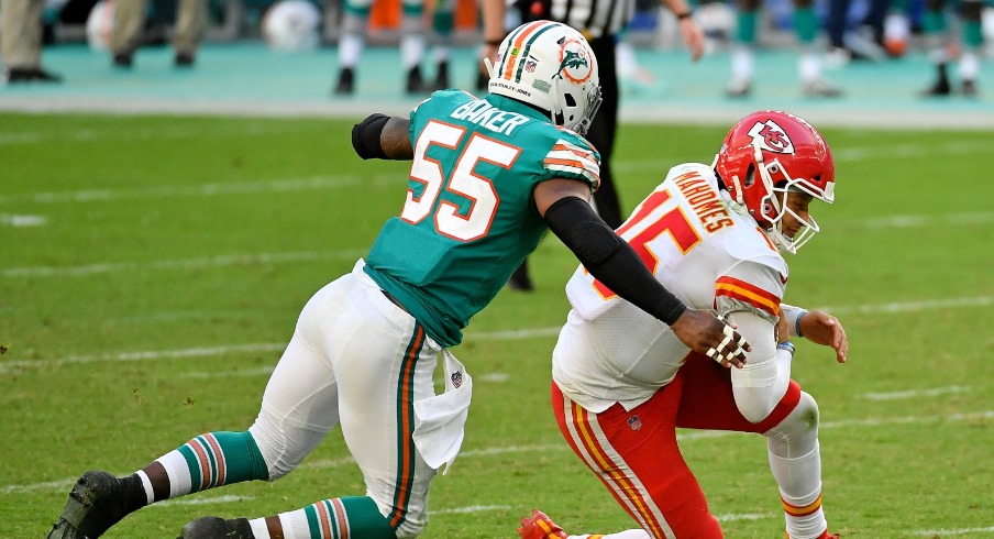 Jerome Baker Football Paper Poster Dolphins - Jerome Baker - Sticker