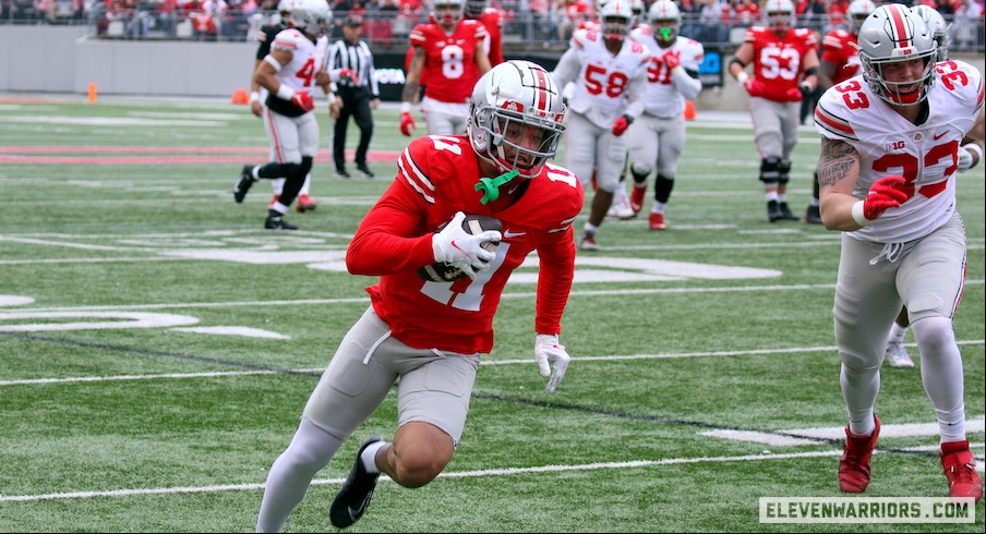 C.J. Stroud Wears Dwayne Haskins Jersey in Ohio State Spring Game