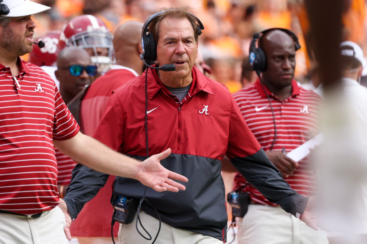 Head football coach Nick Saban of the Alabama Crimson Tide