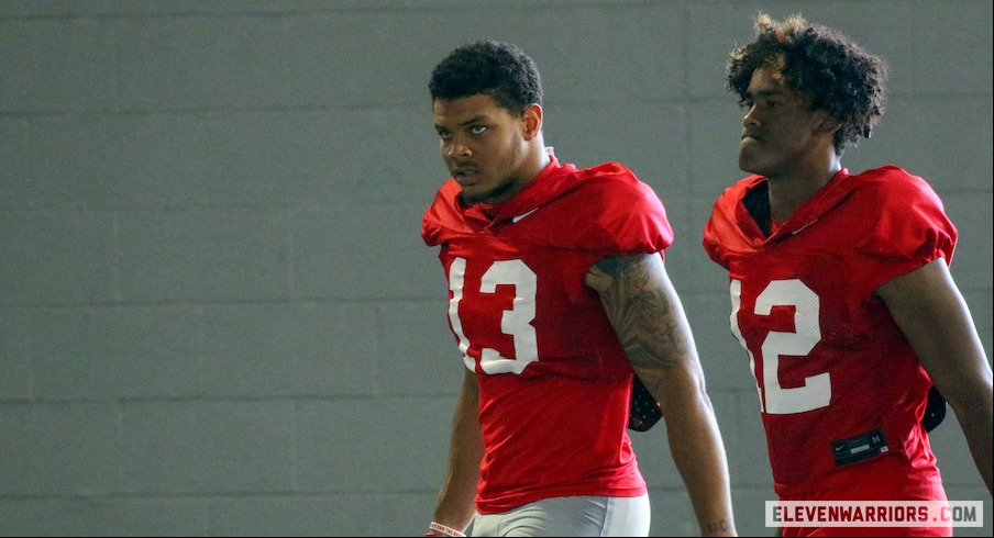 Buckeye freshman receiver Garrett Wilson has black stripe removed