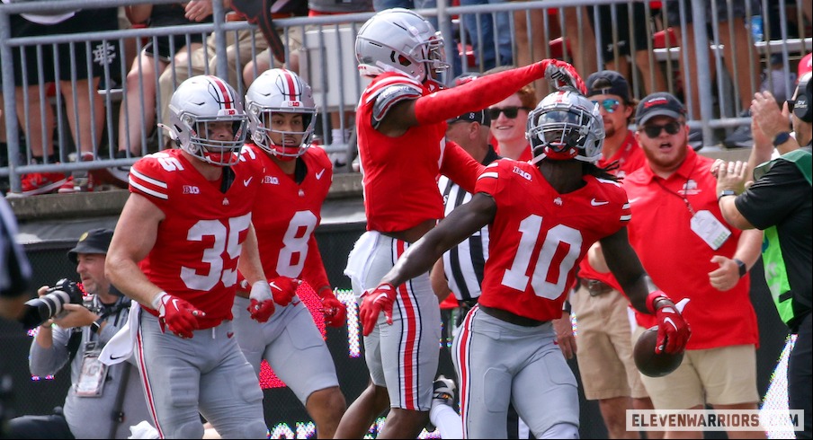 Marvin Harrison Jr. talks about Ohio State's offense in the Buckeyes' 35-7  win over Youngstown State 