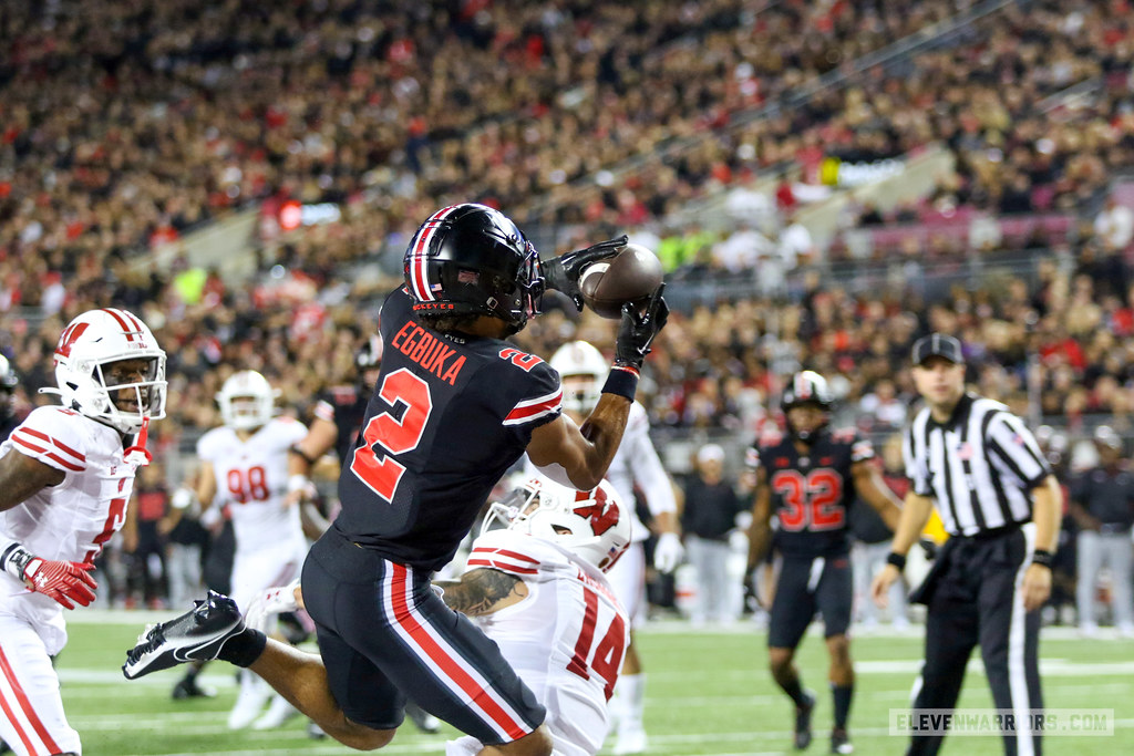 Wide receiver Emeka Egbuka of The Ohio State Buckeyes