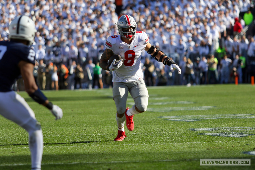 Tight end Cade Stover of The Ohio State Buckeyes