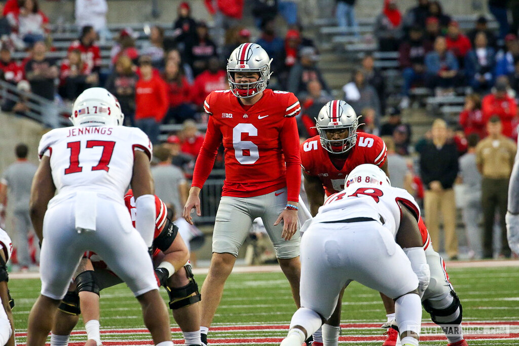 Quarterback Kyle McCord of The Ohio State Buckeyes