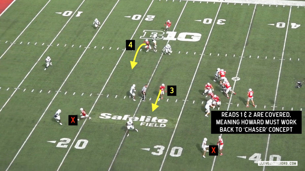 Ohio State corner-chaser post-snap