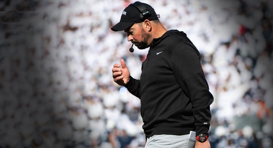 Ohio State head coach Ryan Day in the first half of an NCAA football game against Penn State, Saturday, Nov. 2, 2024, in State College, Pa.