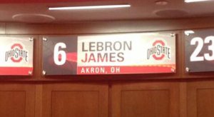 LeBron James' locker at Ohio State