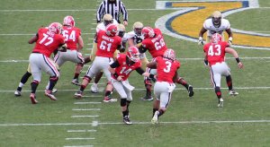 Todd Gurley takes a handoff vs. Georgia Tech