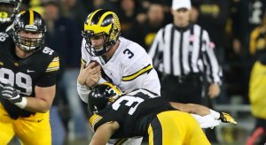 Wilton Speight apparently injured at Iowa.