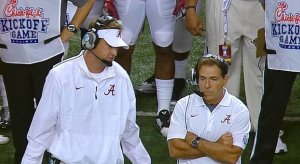 Lane Kiffin and Nick Saban