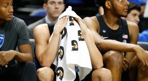 Grayson Allen received a technical foul for tripping in a game Wednesday night against Elon