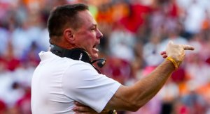 Butch Jones screams at his Tennessee player.