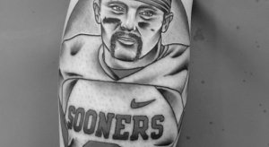 A Baker Mayfield tattoo. 