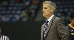 Dec 23, 2015; Starkville, MS, USA; Northern Colorado Bears head coach B. J. Hill during the game against the Mississippi State Bulldogs during the first half at the Mississippi Coliseum. Mandatory Credit: Spruce Derden-USA TODAY Sports