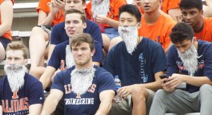 Illinois' student section houses dozens of rabid Lovie Smith fans. 