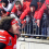 Ohio State player Lathan Ransom celebrates with fans