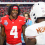 Jeremiah Smith speaks with Texas DB Andrew Mukuba after the Cotton Bowl