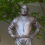 A statue of Knute Rockne, former Notre Dame head football coach