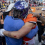 Jack Bech hugging his uncle, Brett, after his game-winning touchdown catch