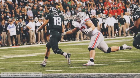 Joey Bosa will look to chase down Connor Cook again Saturday.