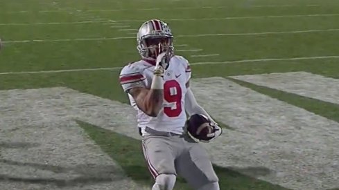 Devin Smith hushed the crowd in East Lansing after giving the Buckeyes the lead Saturday night.