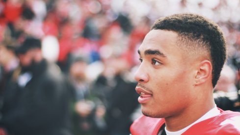 Jalin Marshall became the first Ohio State football player to score four touchdowns in a half.