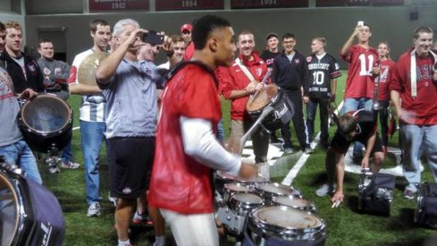 After going ham on Indiana’s defense and punt coverage team, Jalin Marshall went ham on a set of drums Sunday after practice.