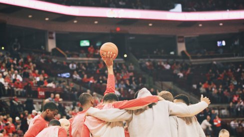 Ohio State's pre-game huddle.