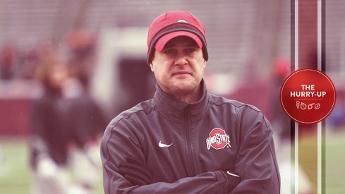 Buckeyes' assistant coach Tom Herman pregame at Minnesota