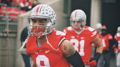 Devin Smith takes the field