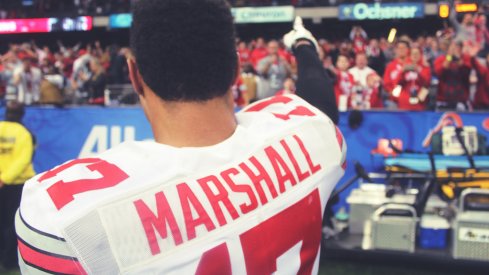 Jalin Marshall soaking up the postgame atmosphere at the Sugar Bowl.