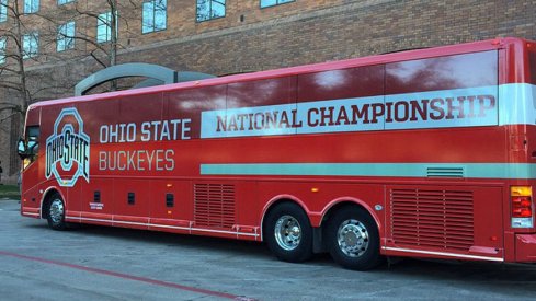 Ohio State's team bus for the national championship game in Dallas