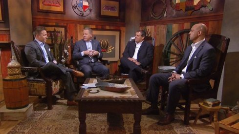 Brian Kelly, Brady Hoke and James Franklin appearing on ESPN's College Football Live.