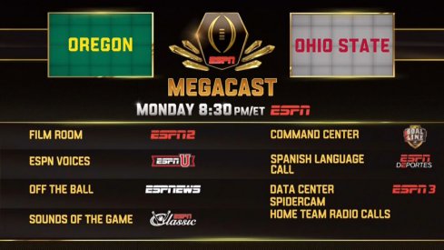 ESPN will saturate programming for its National Championship Megacast Monday night.