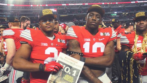 Raekwon McMillan, Darius Slade and Jalyn Holmes