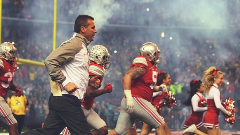 Urban Meyer and the Buckeyes take the field in the National Championship Game.