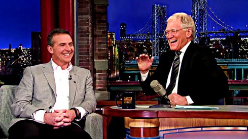 Urban Meyer on the Late Show with David Letterman last Friday night. 