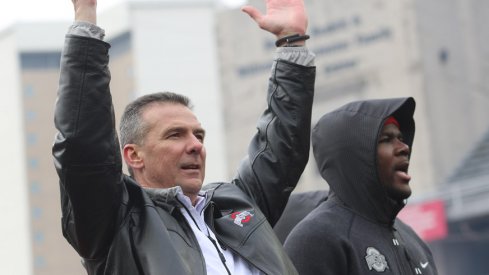 Urban Meyer and Ohio State celebrated the national championship with 45,000 fans Saturday.