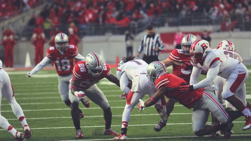 Armani Reeves makes a tackle against Rutgers. 