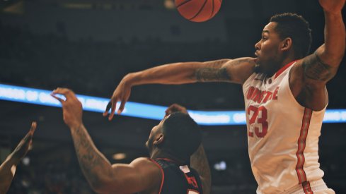 Amir Williams blocks a shot.