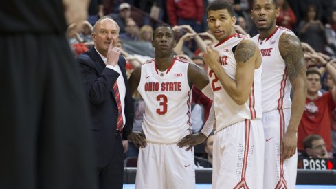 Ohio State looks on as Kam Williams shoots game-winning free throws.