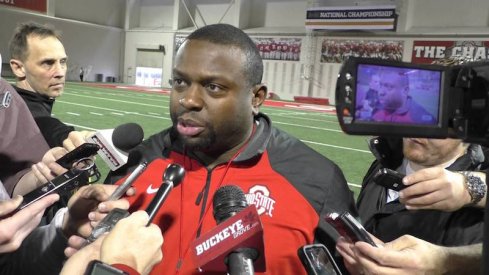 Tony Alford meets with the media