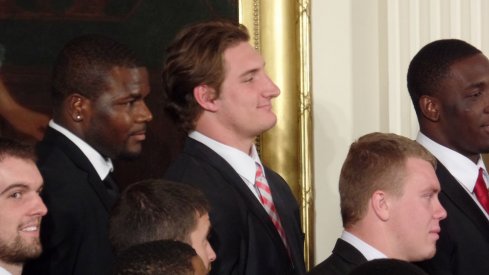 Cardale Jones and Joey Bosa await President Obama's arrival.