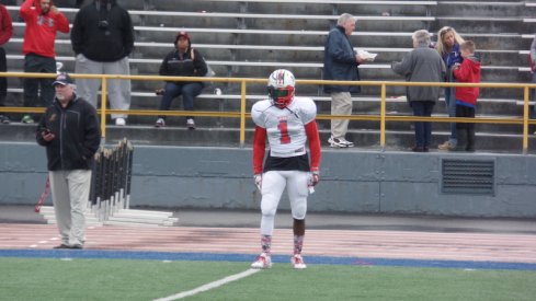 Eric Glover-Williams warms up for the North-South Classic