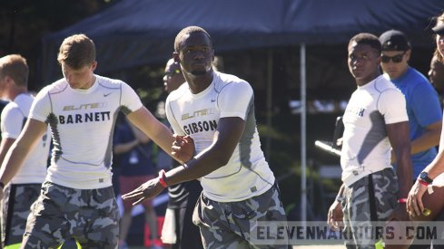 Torrance Gibson launches a pass