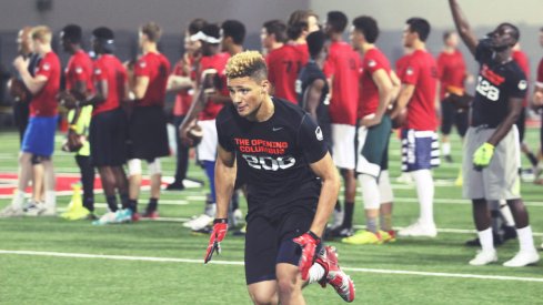 Austin Mack runs a route at The Opening regional in Columbus.