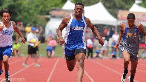 George Hill runs at the state track meet.