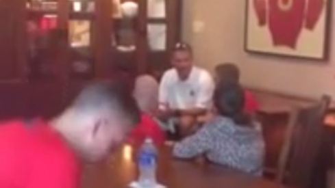 Urban Meyer meets with Ryan Hardy and Grant Reed